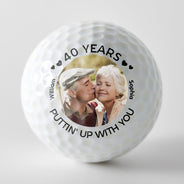 Custom Photo Puttin' Up With You - Gift For Golf Lover, Golfer, Husband, Couples - Personalized Golf Ball