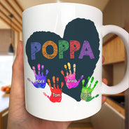 Papa Grandkids Hand Print - Personalized Mug
