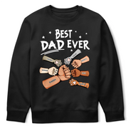 Best Dad Ever Pet And Kid Hand Punch Colorful - Personalized T Shirt
