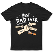 Best Dad Ever Pet And Kid Hand Punch Colorful - Personalized T Shirt