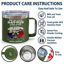 Let's Sit By The Campfire - Personalized 14oz Stainless Steel Tumbler With Handle