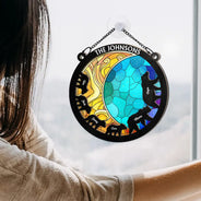 Together We Make A Family Bear - Personalized Window Hanging Suncatcher Ornament