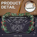 Gift For Couples - Holding Hands First Christmas As Mr & Mrs Couple - Personalized Medallion Glass Ornament