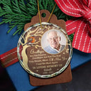 Family, Parents, Gift For Grandparents, Gift For Sibling, Memorial - Custom Photo Goodbyes Are Not Forever Memorial - Personalized Circle Glass Ornament