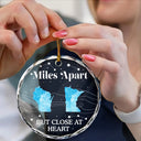 Family,Gift For Sibling,Parents,Gift For Grandparents,Gift For Sisters,Gift For Brothers,Gift For Bestie - Long Distance The Miles Don't Matter Christmas - Personalized Circle Glass Ornament