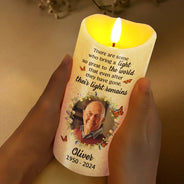 Family, Parents, Gift For Grandparents, Gift For Sibling, Memorial - Custom Photo Memorial There Are Some Who Bring A Light - Personalized Flameless LED Candle