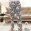 Dog Lovers, Pet Lovers, Cat Lovers, Pet Mom, Pet Dad, Dog Mom, Dog Dad - Custom Photo Lovely Pet Face Pattern Dog Cat Family - Personalized Pajama Pants