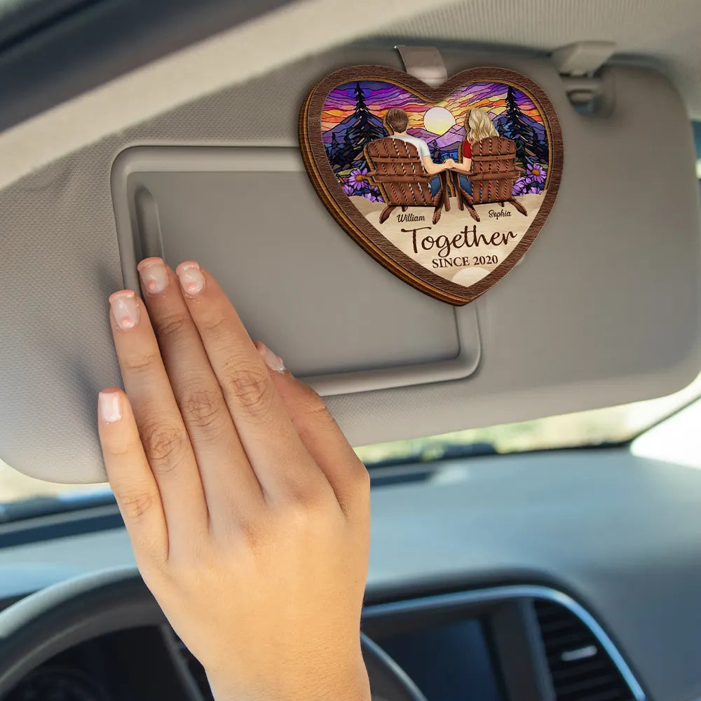 Gift For Couples, Gift For Husband, Gift For Wife, Gift For Boyfriend, Gift For Girlfriend - You And Me We Got This Couple - Personalized Custom Shaped Car Visor Clip
