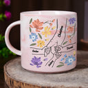 Gift For Grandma, Gift For Mother - Hand In Hand Will Always Protect You Mom Nana - Personalized Marble Mug
