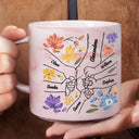 Gift For Grandma, Gift For Mother - Hand In Hand Will Always Protect You Mom Nana - Personalized Marble Mug
