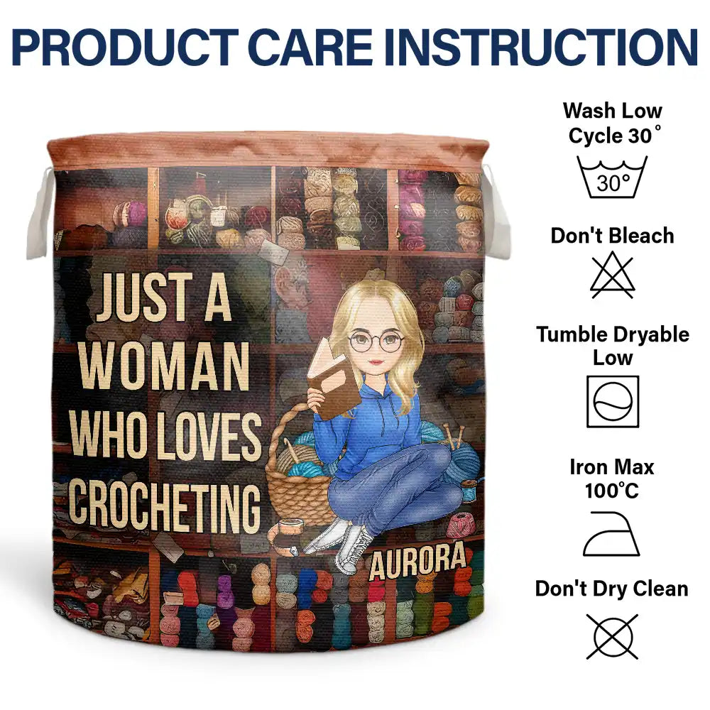 Knitting,Crocheting,Gift For Yourself,Gift For Women,Mom's Hobby - It's Not Hoarding If It's Yarn Knitting Crocheting - Personalized Laundry Basket, Storage Basket