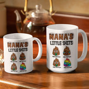 Gift For Mother,Gift For Grandpa,Gift For Grandma,Gift For Father - Mommy's Little Shits - 3D Inflated Effect Printed Mug, Personalized White Edge-to-Edge Mug
