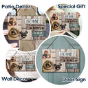 Happy,Dog Lovers,Pet Lovers - Home Is Where Someone Runs To Greet You Dog - Personalized Wood Rectangle Sign