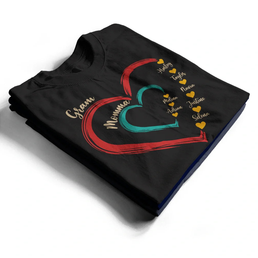 Gift For Grandma,Love,Gift For Mother,Gift For Wife - Mom Grandma Sweethearts Retro - Personalized T Shirt
