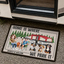 You And Me And The Dogs Camping Cartoon - Personalized Doormat