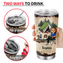 A Girl Her Dog & Her Camper - Camping Gift - Personalized Custom Tumbler