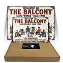 Patio Bar Grilling Listen To Good Music Family - Backyard Sign - Personalized Custom Classic Metal Signs