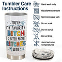 Hangovers Are Temporary But Drunk Stories Are Forever Colorful Beach Best Friends - Bestie BFF Gift - Personalized Custom Tumbler