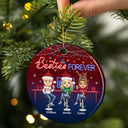 Here's To Another Year Of Bonding Over Alcohol Christmas Blue Best Friends - Bestie BFF Gift - Personalized Custom Circle Ceramic Ornament