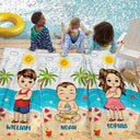 Kids Baby On The Beach - Gift For Children, Grandkids - Personalized Custom Beach Towel