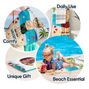 Kids Baby On The Beach - Gift For Children, Grandkids - Personalized Custom Beach Towel