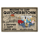 A Certified Happy Camper Area - Anniversary, Loving Gifts For Couples, Husband, Wife, Camping Lovers - Personalized Doormat