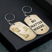No Matter Where - Anniversary, Birthday Gifts For Couples, Siblings, Besties - Personalized Aluminum Keychain