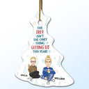 The Tree Isn't The Only Thing That Lit - Christmas Gift For Bestie, Sibling, Colleague, Best Friend - Personalized Tree Ceramic Ornament