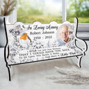 Custom Photo I Wish For Just One Moment - Memorial Gift For Family, Friends, Cat Lovers, Dog Lovers - Personalized Memorial Bench