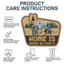 Home Is Where We Park It - Gift For Camping Lovers, Dog Lovers, Cat Lovers, Family - Personalized Custom Shaped Doormat