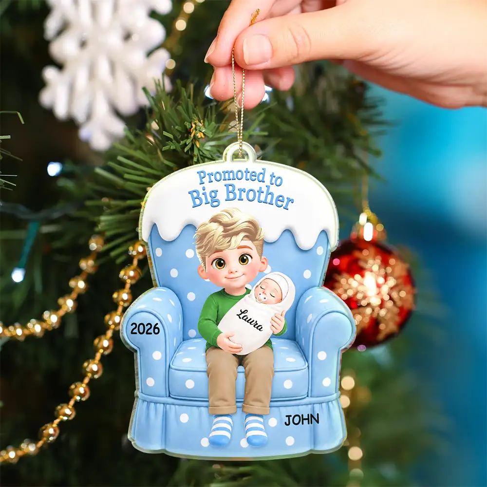 Adorable,New Mom,Christmas,Gift For Mother,Vector - New Baby Christmas Gift For Big Sister - Personalized Custom Shaped Acrylic Ornament