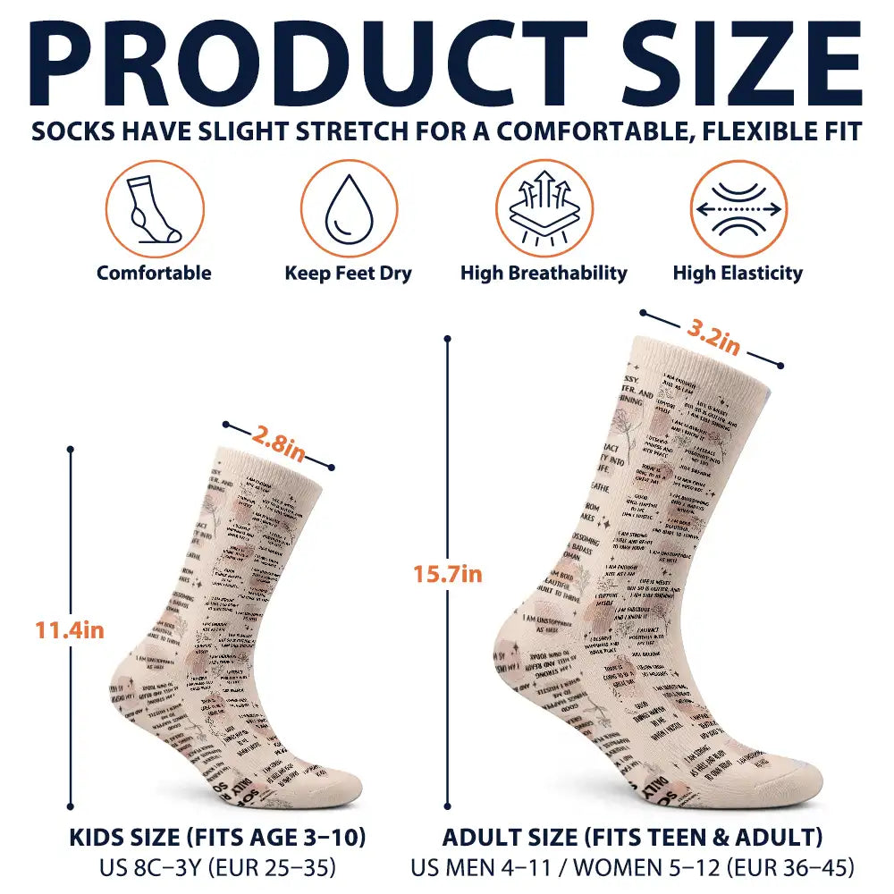 Christmas,Custom Text,Gift For Women,Gift For Yourself,Gifts For Her,Happy,Top Market - Gift For Her, Coworkers, Friends - Personalized Daily Reminder Socks