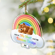 Gift For Women,Gift For Men,Memorial,Dog Lovers,Dog Mom,Dog Dad,Sad,Christmas - A Piece Of My Heart Sleeping Dog 3D Effect - Personalized Custom Shaped Acrylic Ornament