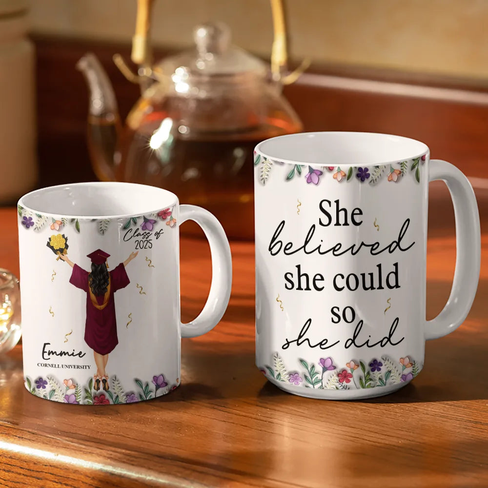 Gift For Yourself,Gift For Women,Gift For Girlfriend,Gift For Sisters,Gift For Bestie,Happy,Graduation - A Sweet Ending To A New Beginning - 3D Inflated Effect Printed Mug, Personalized White Edge-to-Edge Mug
