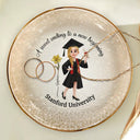 Graduation, Gift For Bestie, Gift For Yourself, Gift For Girlfriend, Happy - A Sweet Ending To A New Beginning - Personalized Ring Dish
