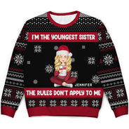 Christmas Siblings I Make The Rules - Gift For Siblings - Personalized Unisex Ugly Sweater