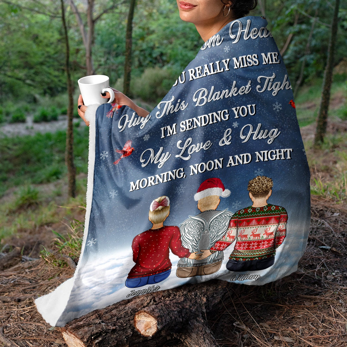 When You Really Miss Me Hug This Blanket - Memorial Gift - Personalized Fleece Blanket