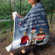 When You Really Miss Me Hug This Blanket - Memorial Gift - Personalized Fleece Blanket