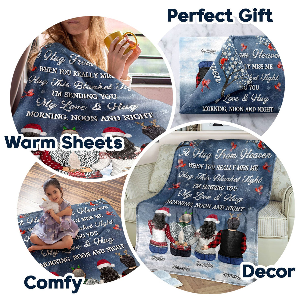 When You Really Miss Me Hug This Blanket - Memorial Gift - Personalized Fleece Blanket