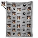 Custom Photo Pet Name Blanket - Gift For Pet Lovers - Personalized Fleece Blanket