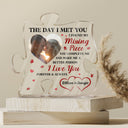 Custom Photo The Day I Met You - Gift For Couples - Personalized Puzzle Shaped Acrylic Plaque