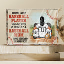 Baseball Mom Behind Every Baseball Player - Gift For Mom - Personalized Rectangle Shaped Acrylic Plaque