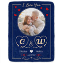 Custom Photo I Love You - Loving Gift For Couples - Personalized Fleece Blanket, Sherpa Blanket