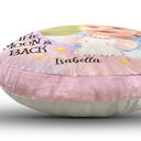 Custom Photo I Love You To The Moon And Back - Gift For Grandson, Granddaughter, Kids - Personalized Round Pillow
