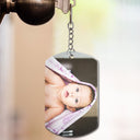 Custom Photo Dear Dad Thanks For Wiping - Gift For Father, Mother, New Mom, New Dad - Personalized Aluminum Keychain