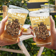 This Papa Bear Belongs To - Personalized Beer Glass