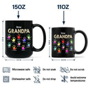 First Dad Now Grandpa Handprints - Personalized Black Mug