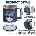 Dog Dad Thank You For Being My Dad - Personalized 14oz Stainless Steel Tumbler With Handle