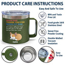 Dog Dad Thank You For Being My Dad - Personalized 14oz Stainless Steel Tumbler With Handle
