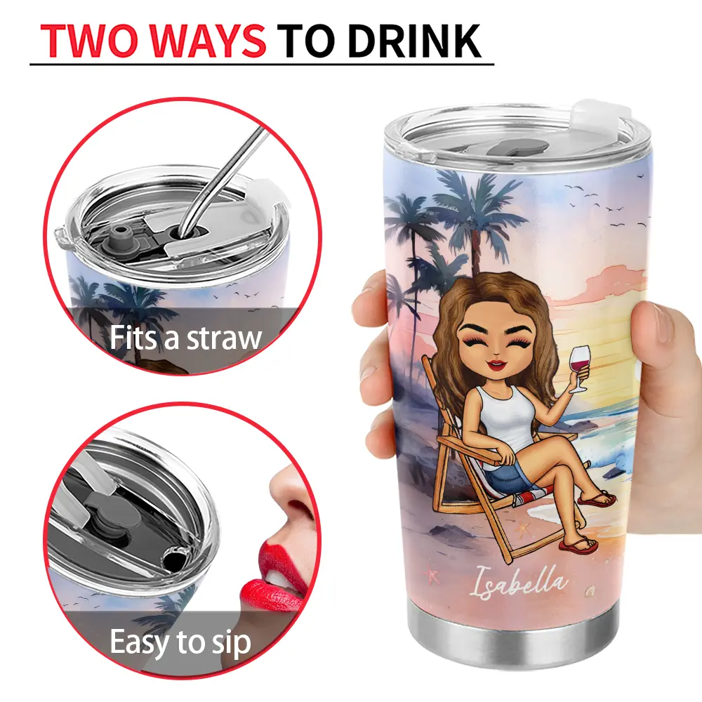 Sun Salt Sand Summer Vibe - Personalized Tumbler
